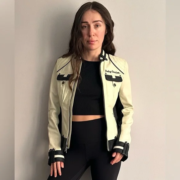 Harley Davidson jacket. X-small. 100% genuine goatskin leather. - Picture 2 of 4